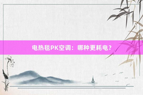 电热毯PK空调：哪种更耗电？